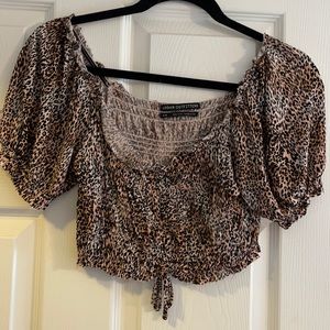 Urban outfitters cropped leopard shirt